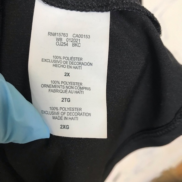 Jms, Just My Size - Active Sleeveless Black Top for Women. Size: 2X. - Picture 4 of 9